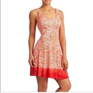 Athleta Orange and White Reef Print Tank Dress Size XS